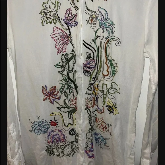 Etro White Shirt with Colorful Embroidery - Picture 7 of 7